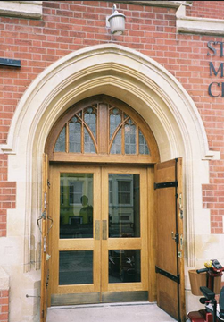 Front entrance to church
